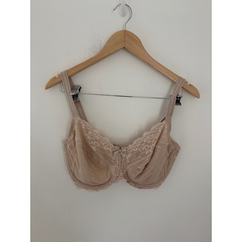 Chantelle Rive Gauche 3281 Nude Lace Full Coverage Underwire Bra 34H USA 34FF UK